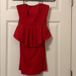 Nicole Miller peplum strapless dress